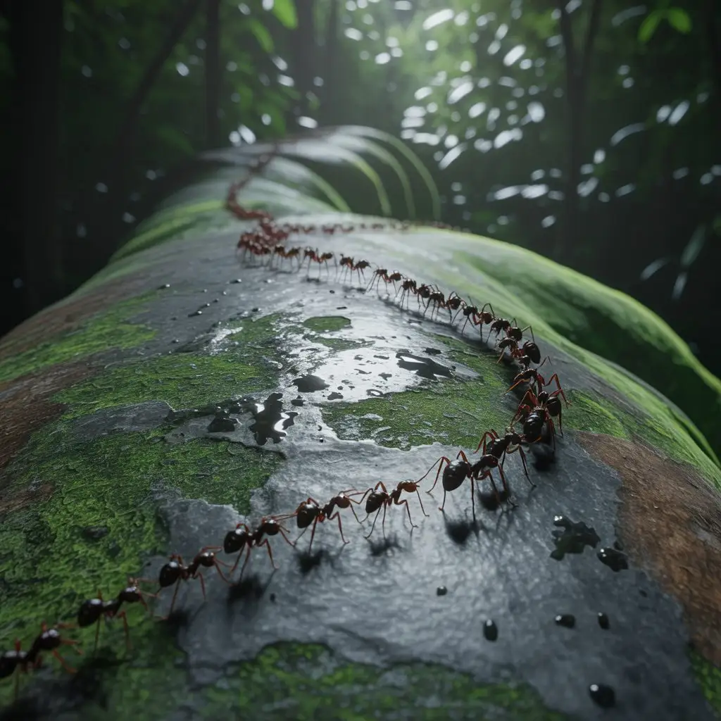 Ants on a surface, representing the imported fire ants common in Tallahassee yards
